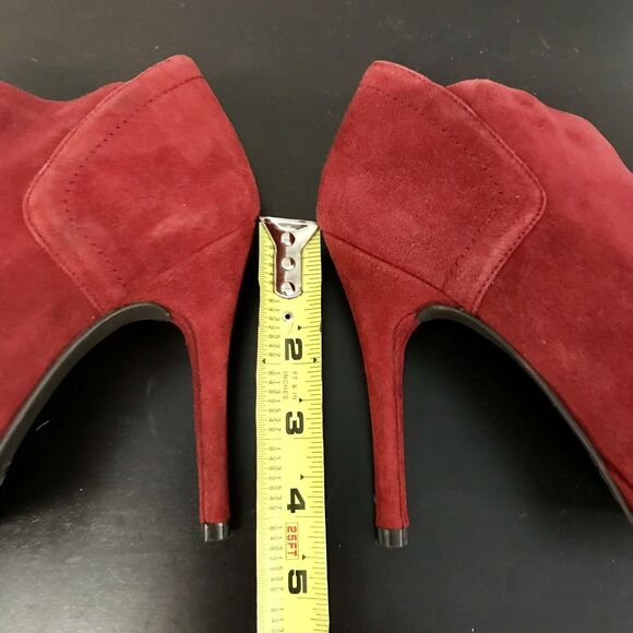 Stuart Weitzman Red Suede Stiletto Heeled  Leather Ankle Boots/Booties Women’s 7 - Picture 9 of 16
